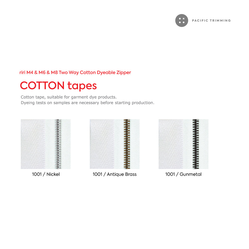 M4 One Way Cotton Tape Dyeable Zipper