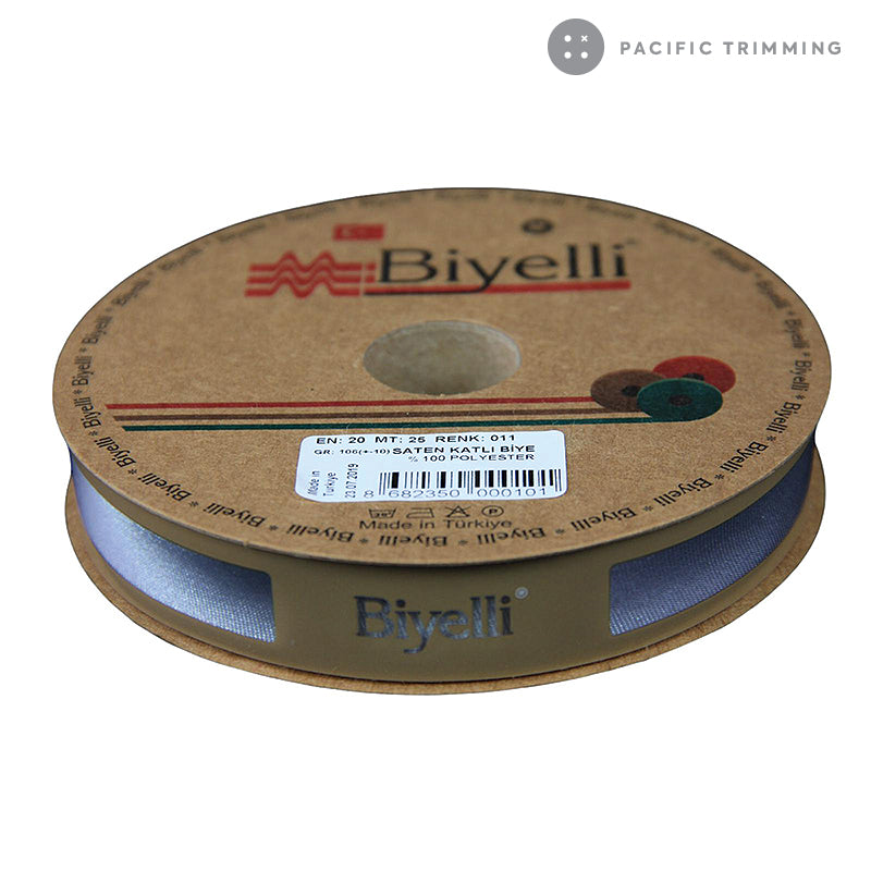 Biyelli 3/4" Satin Bias Tape #11 Light Grey - Pacific Trimming