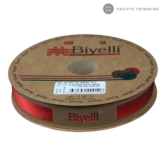 Biyelli 3/4" Satin Bias Tape #12 Red - Pacific Trimming