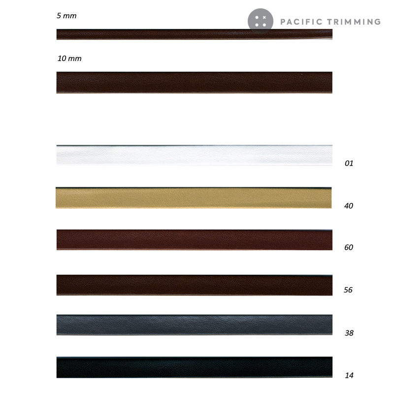 Premium Quality Faux Leather Trim 5mm (3/16"), 10mm (3/8")