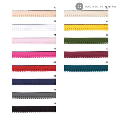 Premium Quality 3/8" Fold Over Picot Edge Elastic