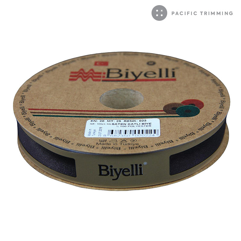 Biyelli 3/4" Satin Bias Tape #23 Darkest Brown