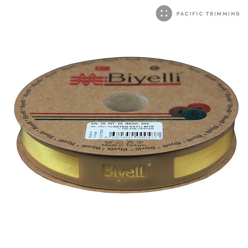 Biyelli 3/4" Satin Bias Tape #48 Yellow - Pacific Trimming