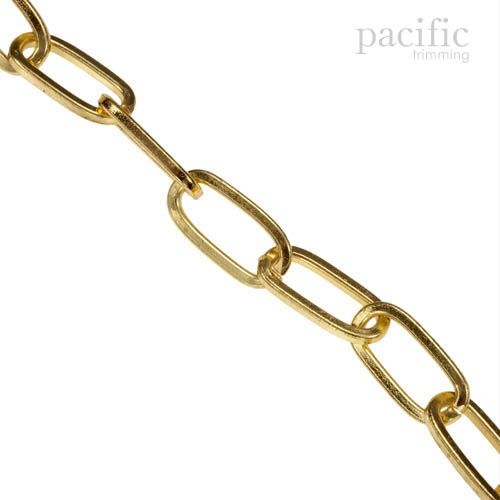 Flat Elongated Metal Chain Gold