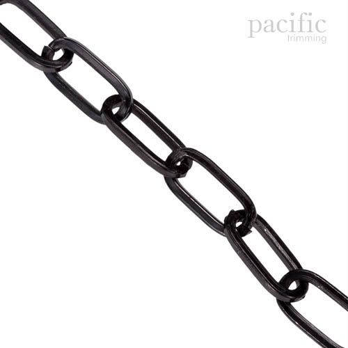 Flat Elongated Metal Chain Gunmetal