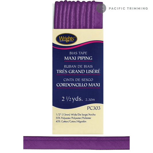 Wrights Maxi Piping Bias Tape 1/2" Purple