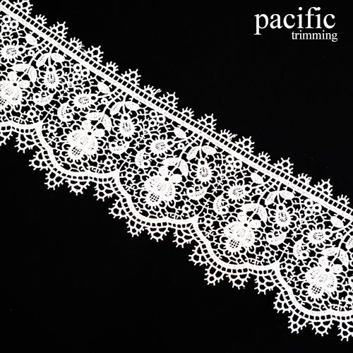 3.5 Inch Polyester Lace Trim White