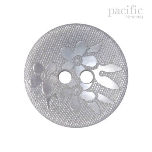 Flower Textured Laser Cut 2 Hole Polyester Decorative Button 