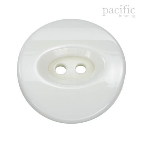 Round 2 Hole Polyester Jacket Coat Button White