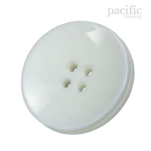 Round Concave 4 Hole Polyester Jacket Coat Button White