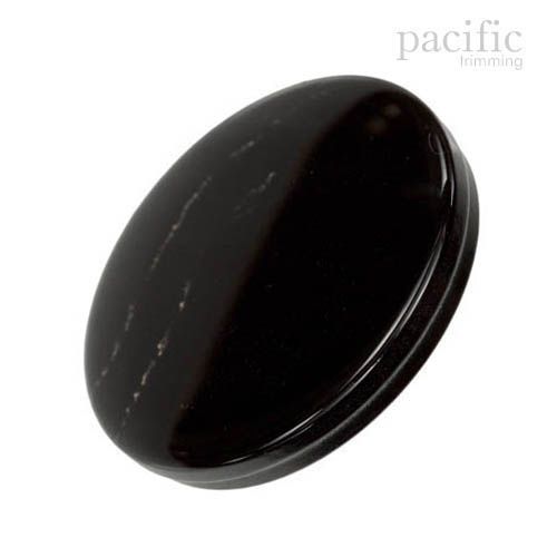 Marble Round Flat Shape Polyester Shank Jacket Coat Button Black