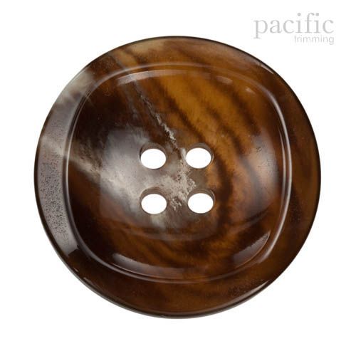 Marble Concave 4 Hole Polyester Jacket Coat Button Brown