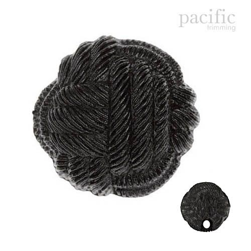 Braided Knot Nylon Round Ball Shape Button 124005BA Black