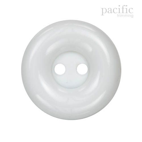 Round Rim 2 Hole Nylon Button 125032BA White