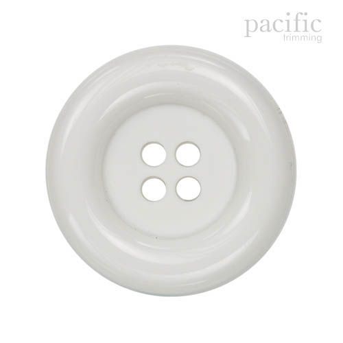 Round Rim 4 Hole Nylon Button 125035BA White