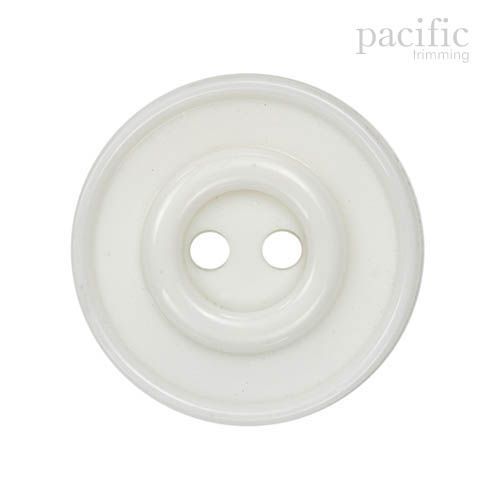 Round 2 Hole Nylon Button 125042BA White