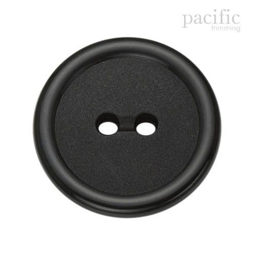 Round Rim 2 Hole Nylon Button 125067BA Black