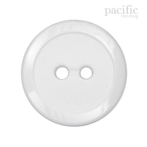 Round Rim 2 Hole Nylon Button 125074BA White