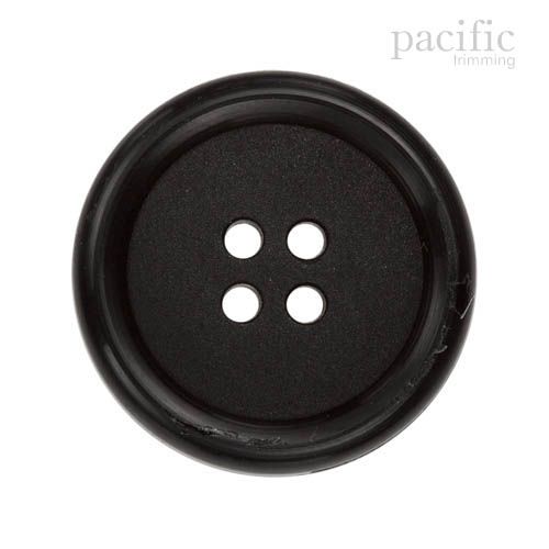 Round Rim 4 Hole Nylon Button 125132BA Black