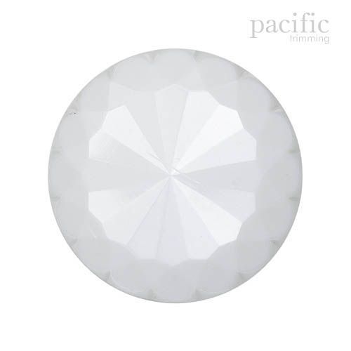 Round Nylon Shank Decorative Button White