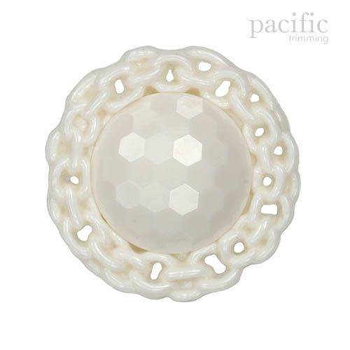 Chain Ivory Nylon Shank Decorative Button 