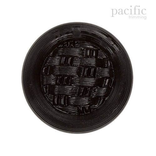 Braided Patterned Nylon Shank Decorative Button Black