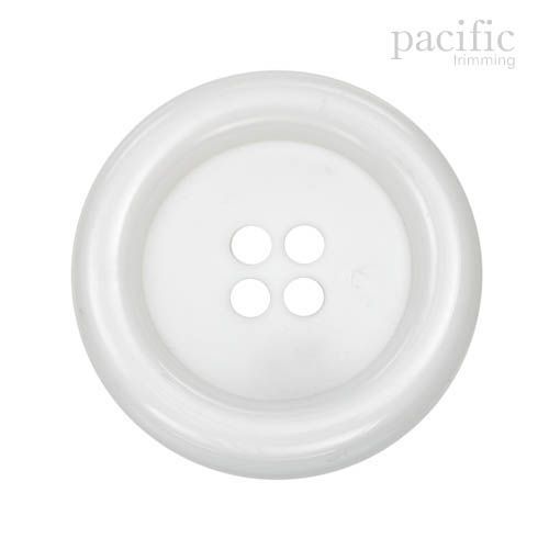 Round Rim Big Size 4 Hole Nylon Button 125902BA White