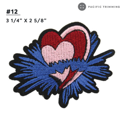 Heart Love Embroidered Iron On Patches