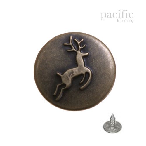 Deer Jeans Antique Brass Button 120003JB