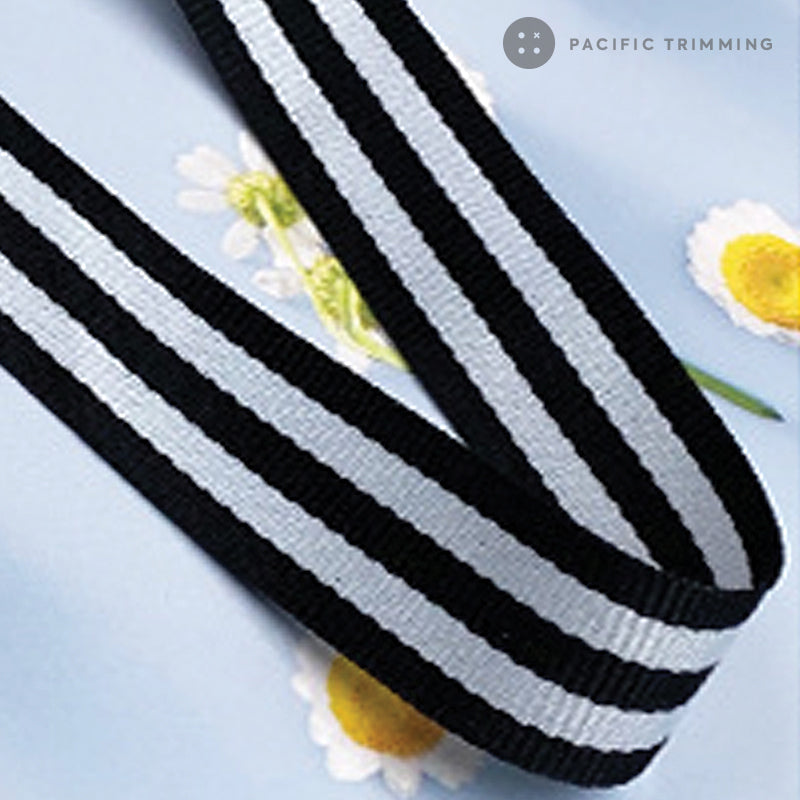 Striped Grosgrain Ribbon Flag Ribbon Multiple Colors and Sizes