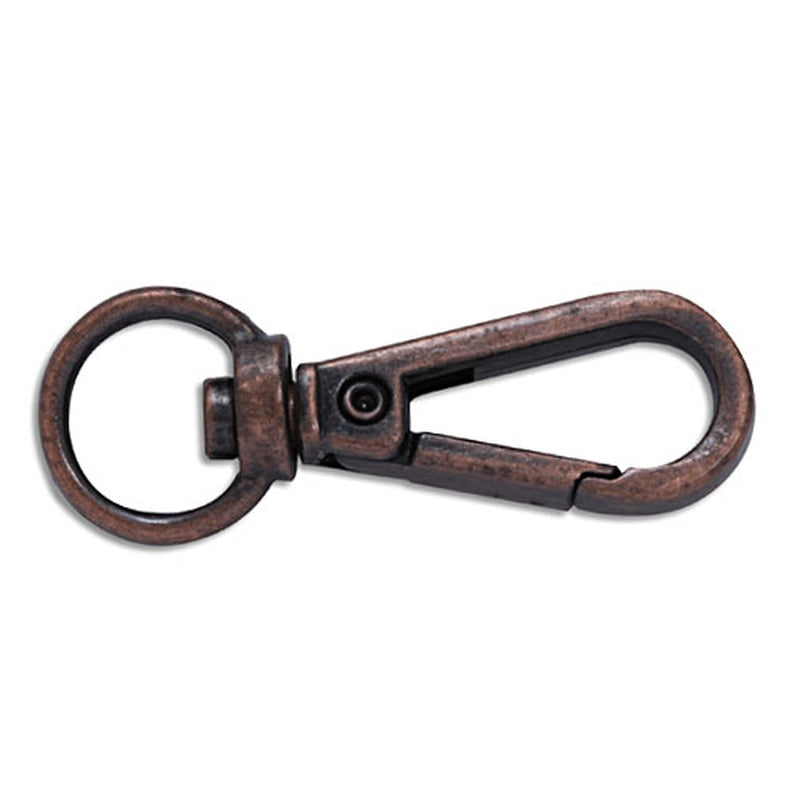 0.38 Inch Push Gate Swiveling Snap Antique Copper