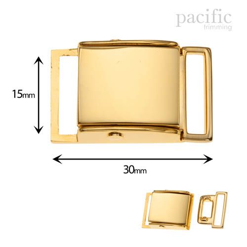 15mm Front Buckle Closure Gold