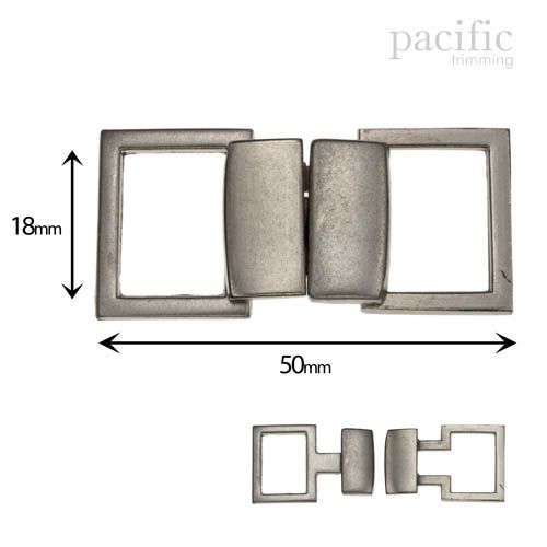 18mm Front Buckle Closure Matte Silver