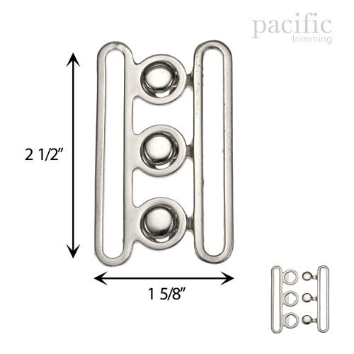 Front Buckle Closure Silver Multiple Sizes