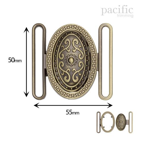 50mm Front Buckle Closure Antique Brass