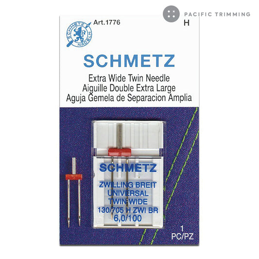 Schmetz Extra Wide Twin Universal Needle, Size 6.0/100
