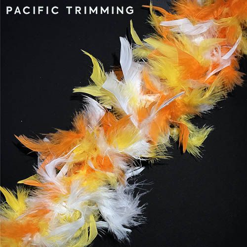 Colorful Chandelle Boa Feather Trim Orange