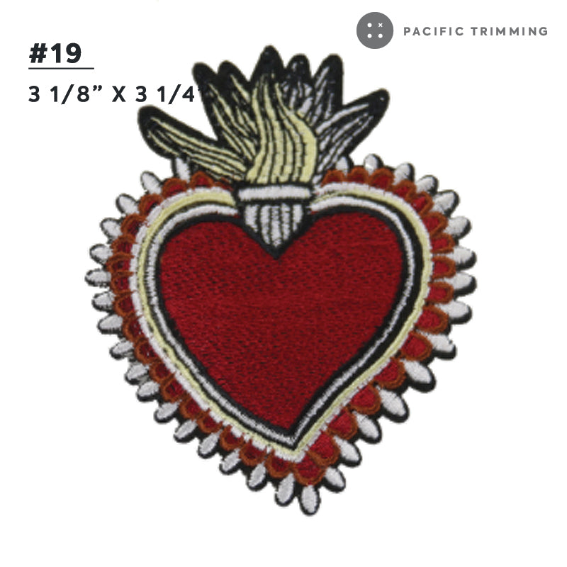 Heart Love Embroidered Iron On Patches