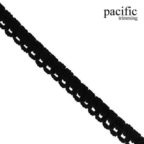 0.5 Inch Black Cotton Lace Trim