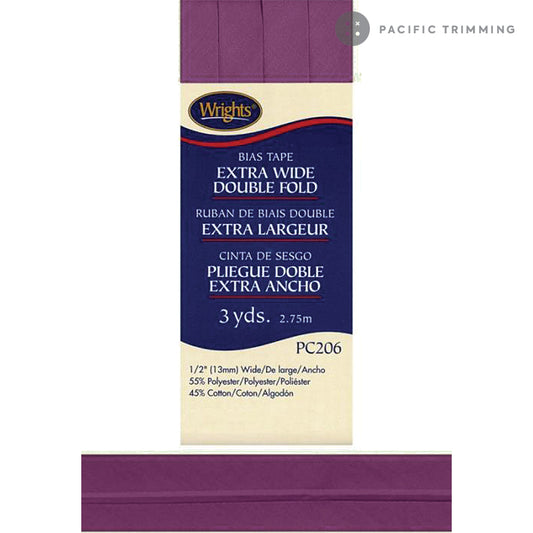 Wrights Double Fold Bias Tape 1/2" Purple