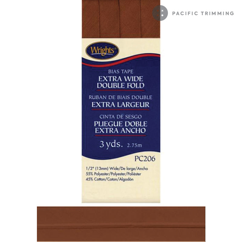 Wrights Double Fold Bias Tape 1/2" Bark