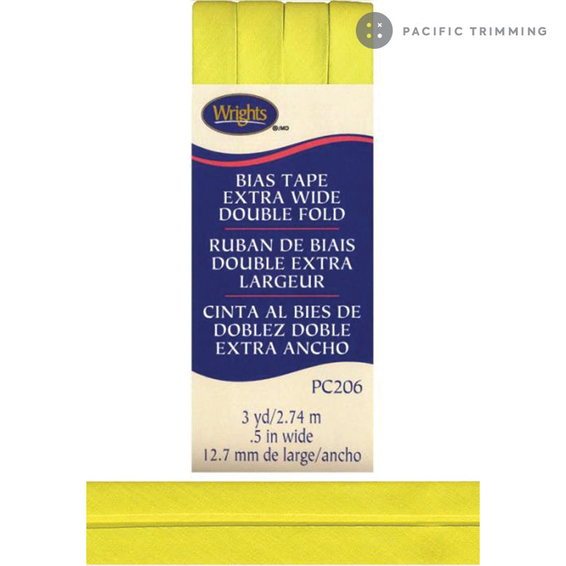 Wrights Double Fold Bias Tape 1/2" Citron