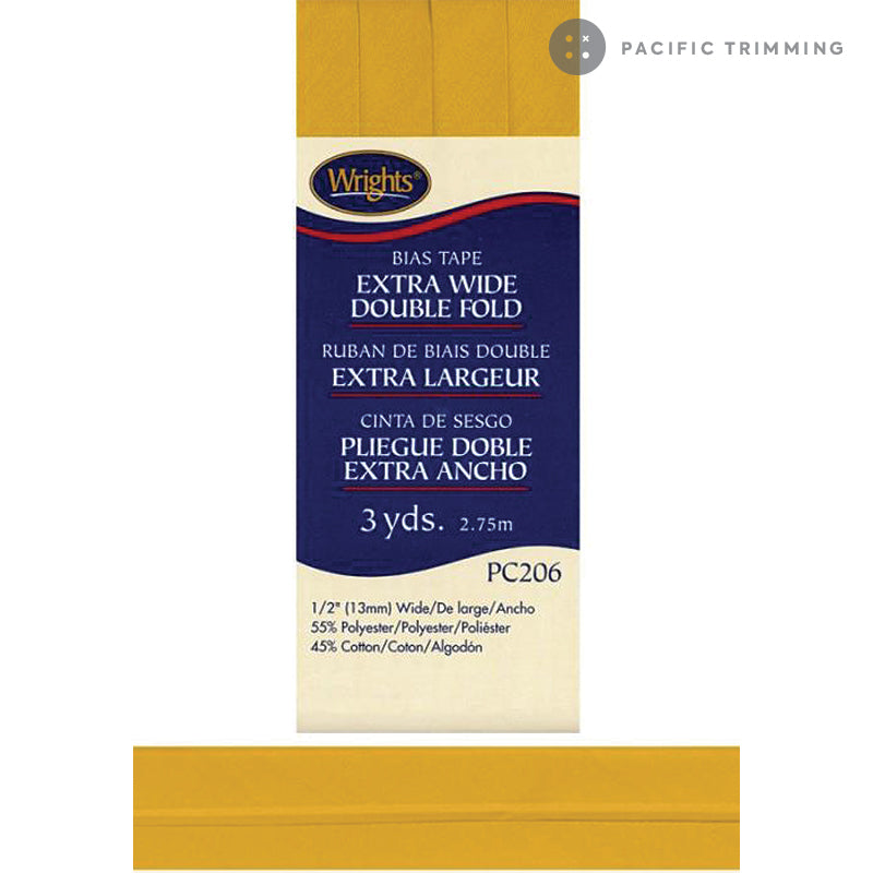 Wrights Double Fold Bias Tape 1/2" Mustard