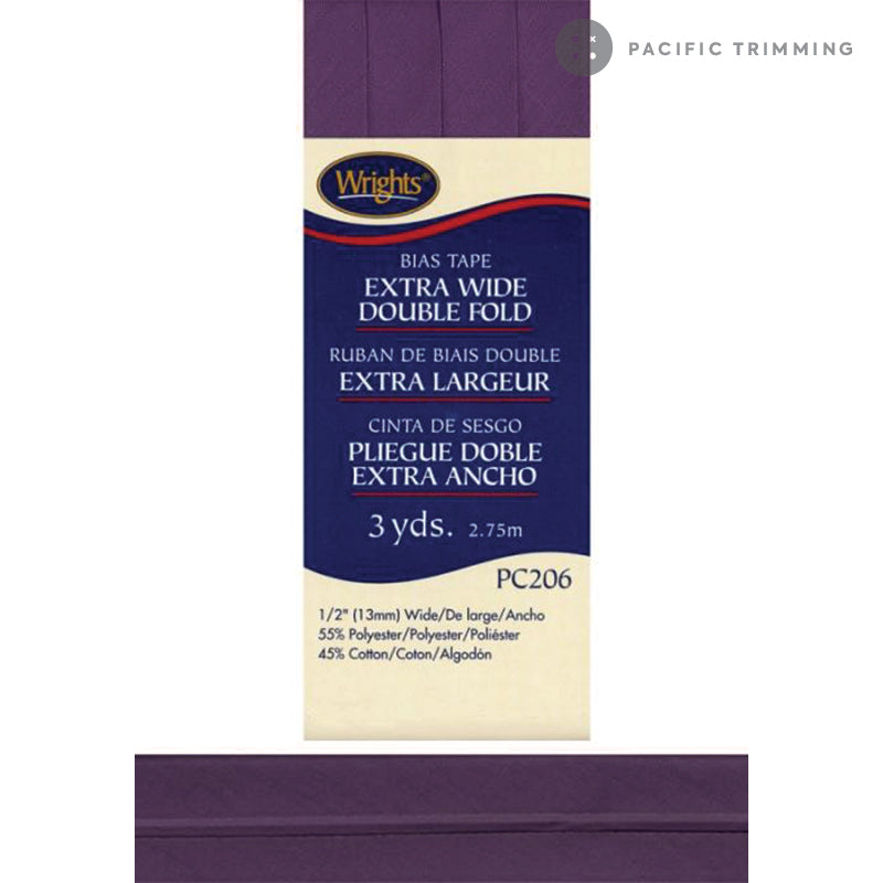 Wrights Double Fold Bias Tape 1/2" Plum