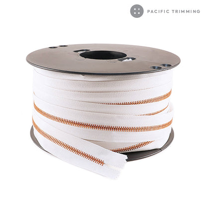 riri Zipper Continuous Chain White Tape with Copper Teeth