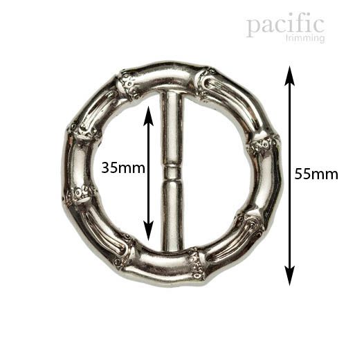 35mm Acrylic Bamboo Buckle Silver 