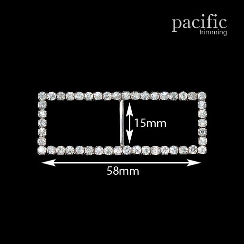 15mm Rhinestone Slider Silver