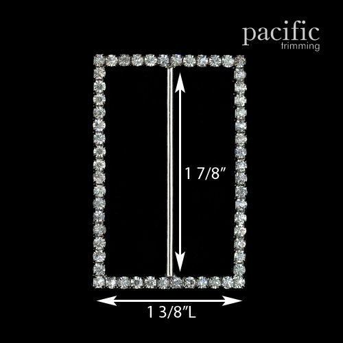 1.88 Inch Rhinestone Slider Silver