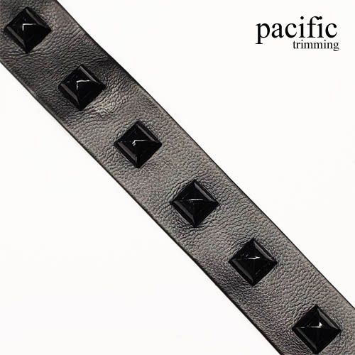 Black PU Trim with Studs 2 Sizes