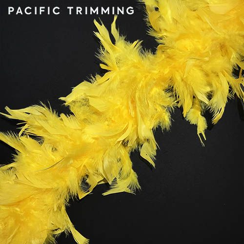 Chandelle Boa Feather Trim Yellow